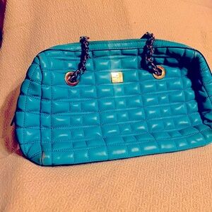 Elegant Teal Quilted Handbag